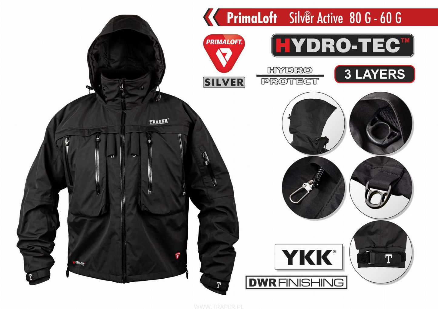 UTAH JACKET INSULATED BLACK TRAPER