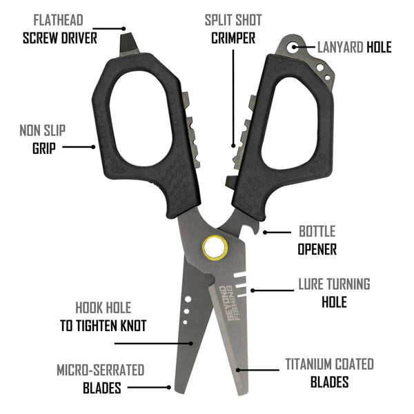 BEYOND FISHING 6.5" PRO SHEARS - BRAID CUTTING SCISSORS